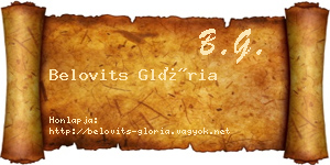 Belovits Glória névjegykártya